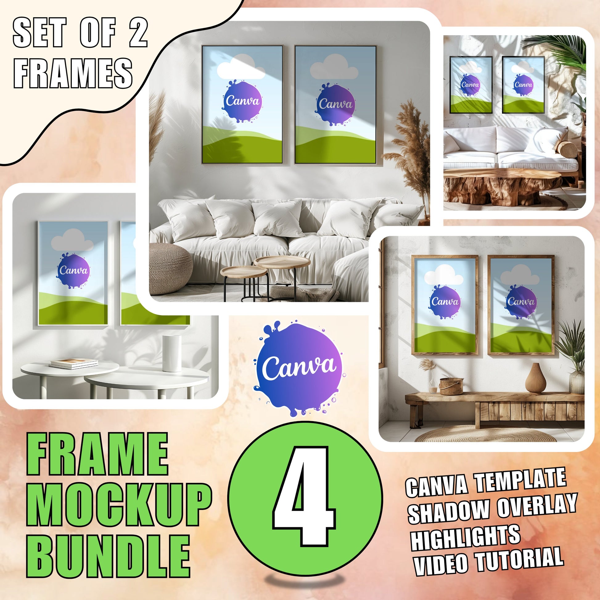 set of 2 frame template canva