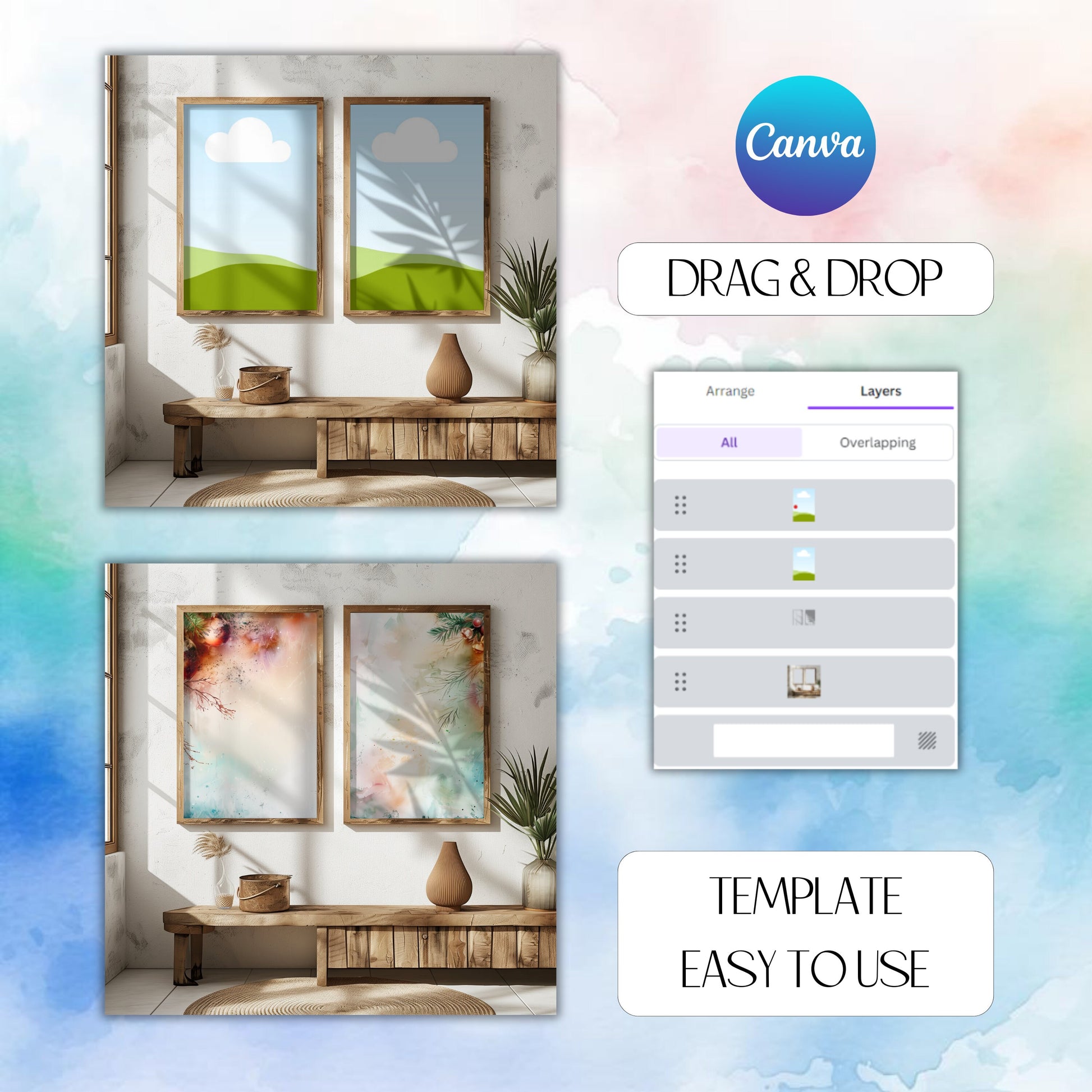 canva drag and drop frame template