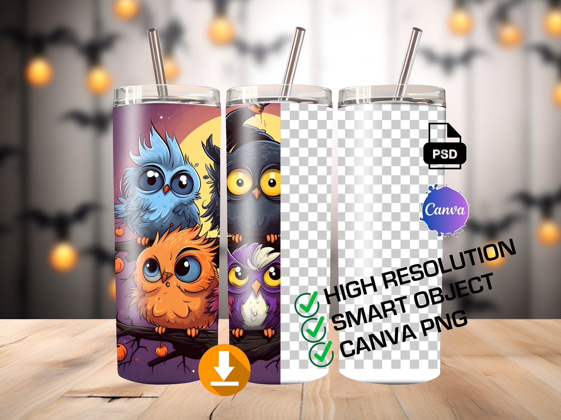 PSD Smart Mockup Canva Tumbler PNG Mockup 