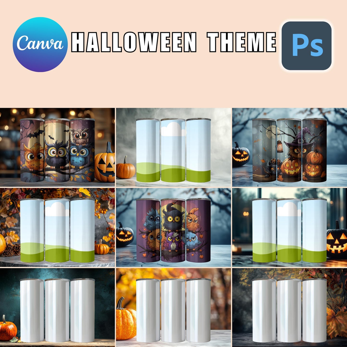 halloween Canva Tumbler Template