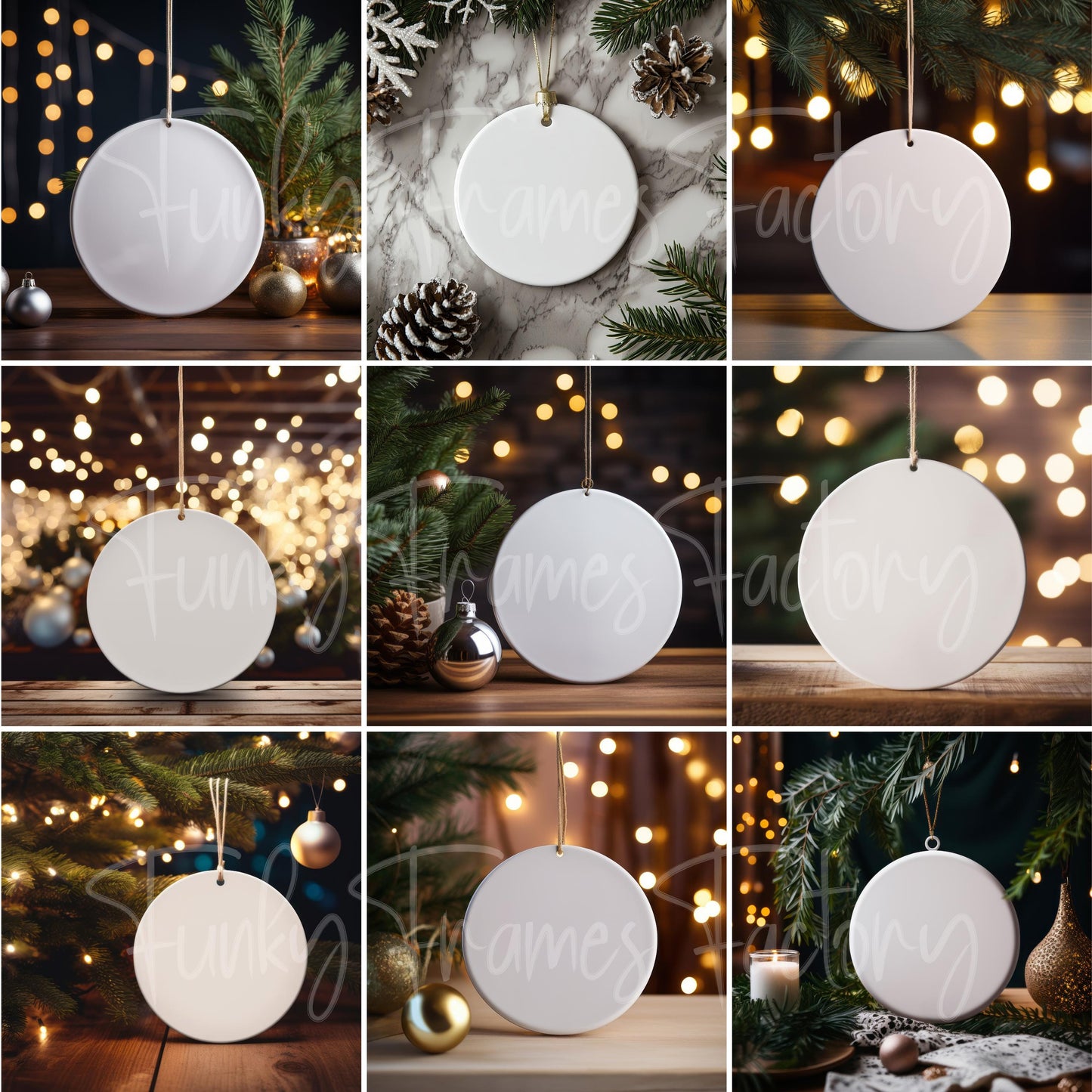 Christmas Ornament Mockup Bundle | PSD Round Ornament Mockups | PSD White Ornament Template + Tutorial