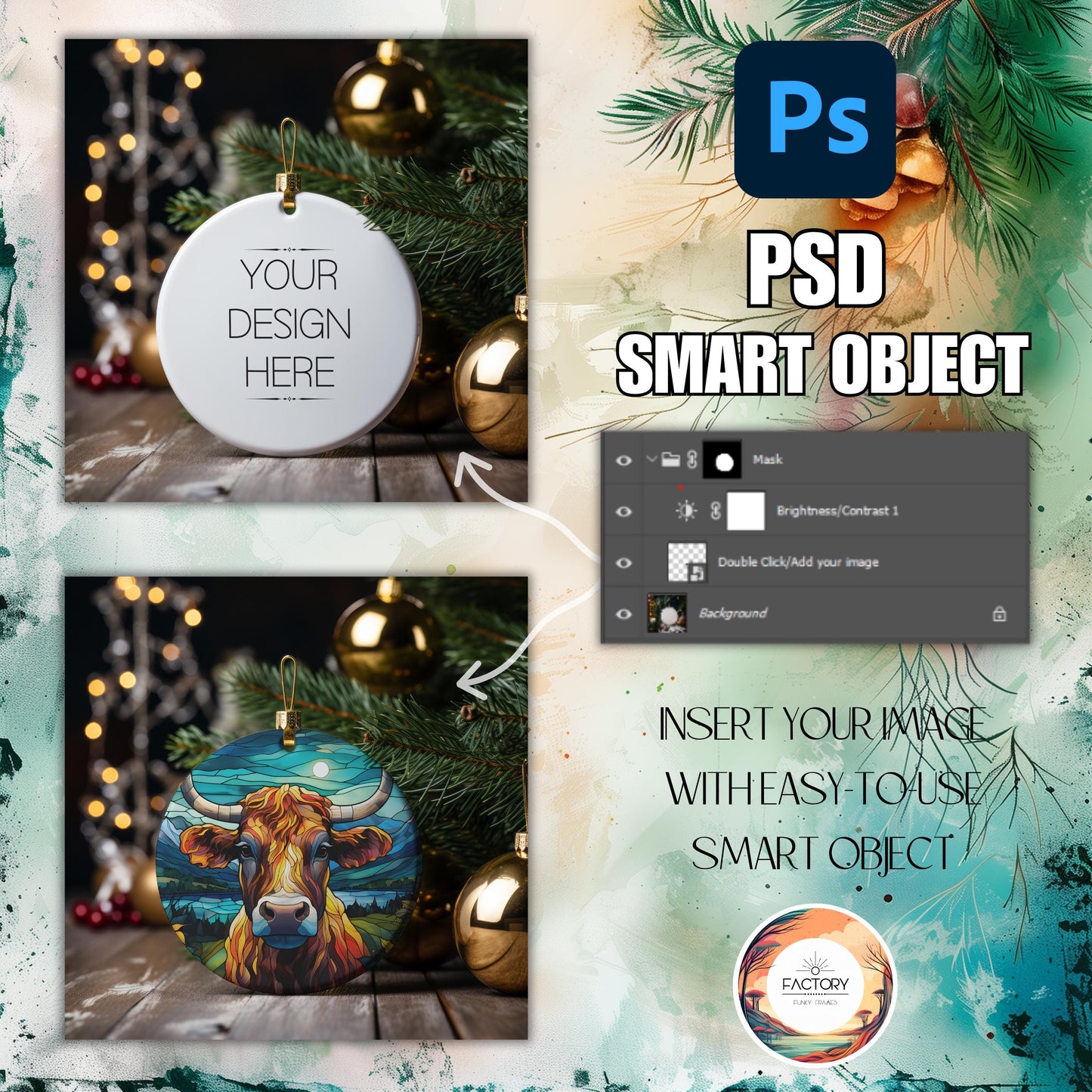 PSD Round Ornament Mockups 