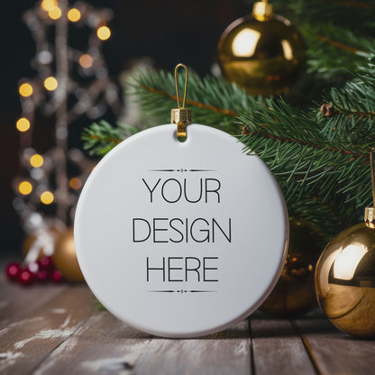 Christmas Ornament Mockup Bundle | PSD Round Ornament Mockups | PSD White Ornament Template + Tutorial