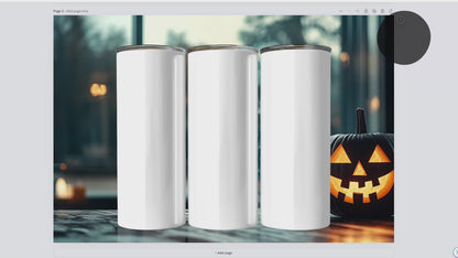 20oz Tumbler Mockup | Halloween Canva Tumbler Template | PSD Tumbler Mockup + TUTORIALS